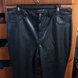 INC black pleather jeans. NWT